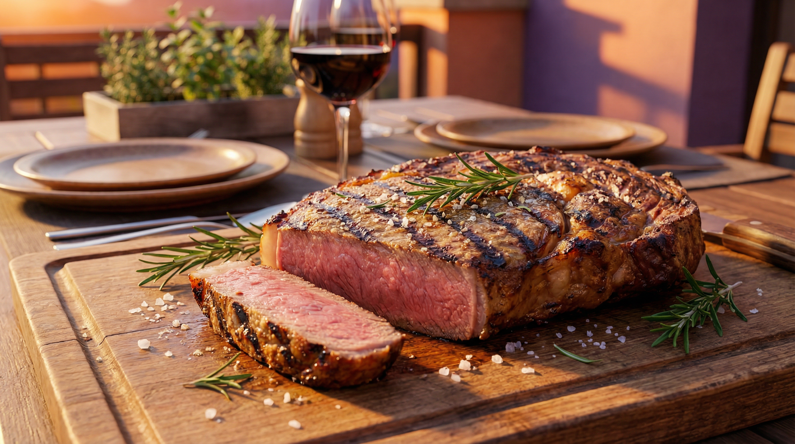 Perfectly grilled steak with beautiful grill marks